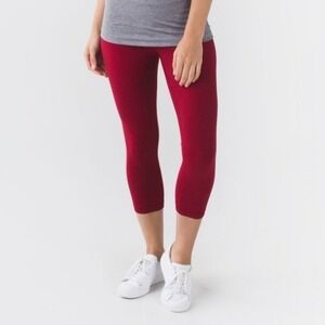 Lululemon Wunder Under Crop Leggings Deepest Cranberry 21" Inseam, Mid-Rise